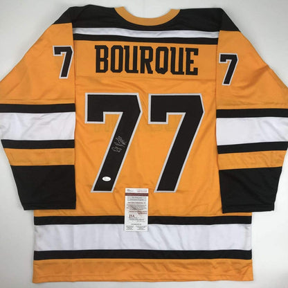 Autographed/Signed Ray Bourque Boston Yellow Hockey Jersey JSA COA