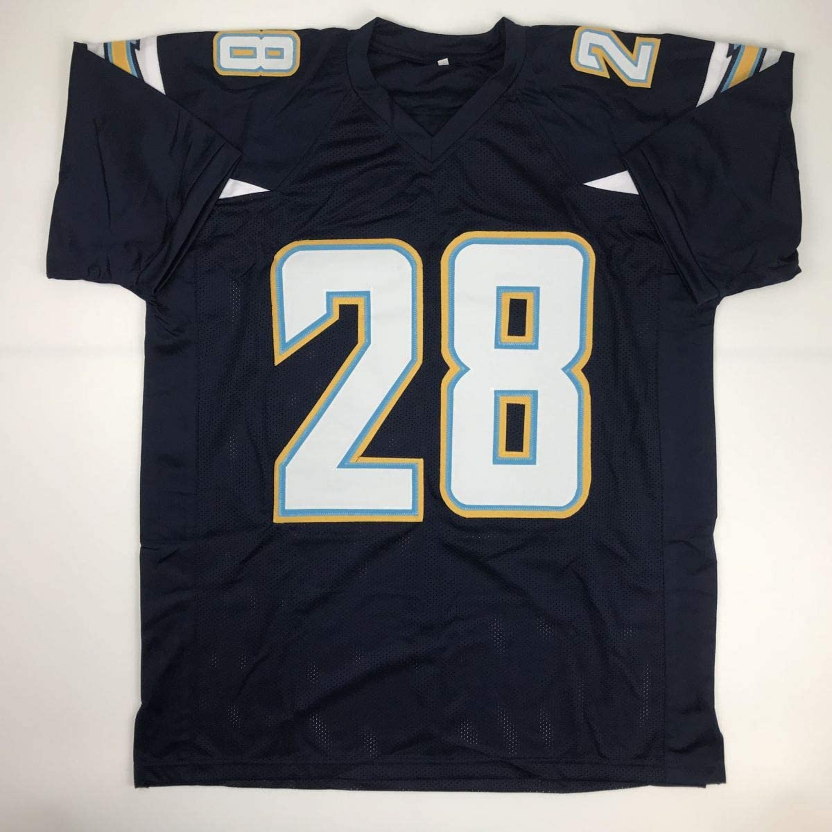 Autographed/Signed Melvin Gordon Los Angeles LA Dark Blue Football Jersey Beckett BAS COA