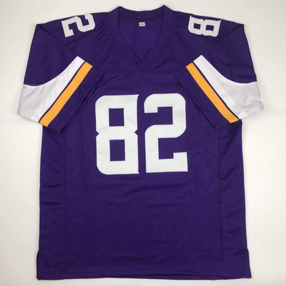 Autographed/Signed Kyle Rudolph Minnesota Purple Football Jersey JSA COA