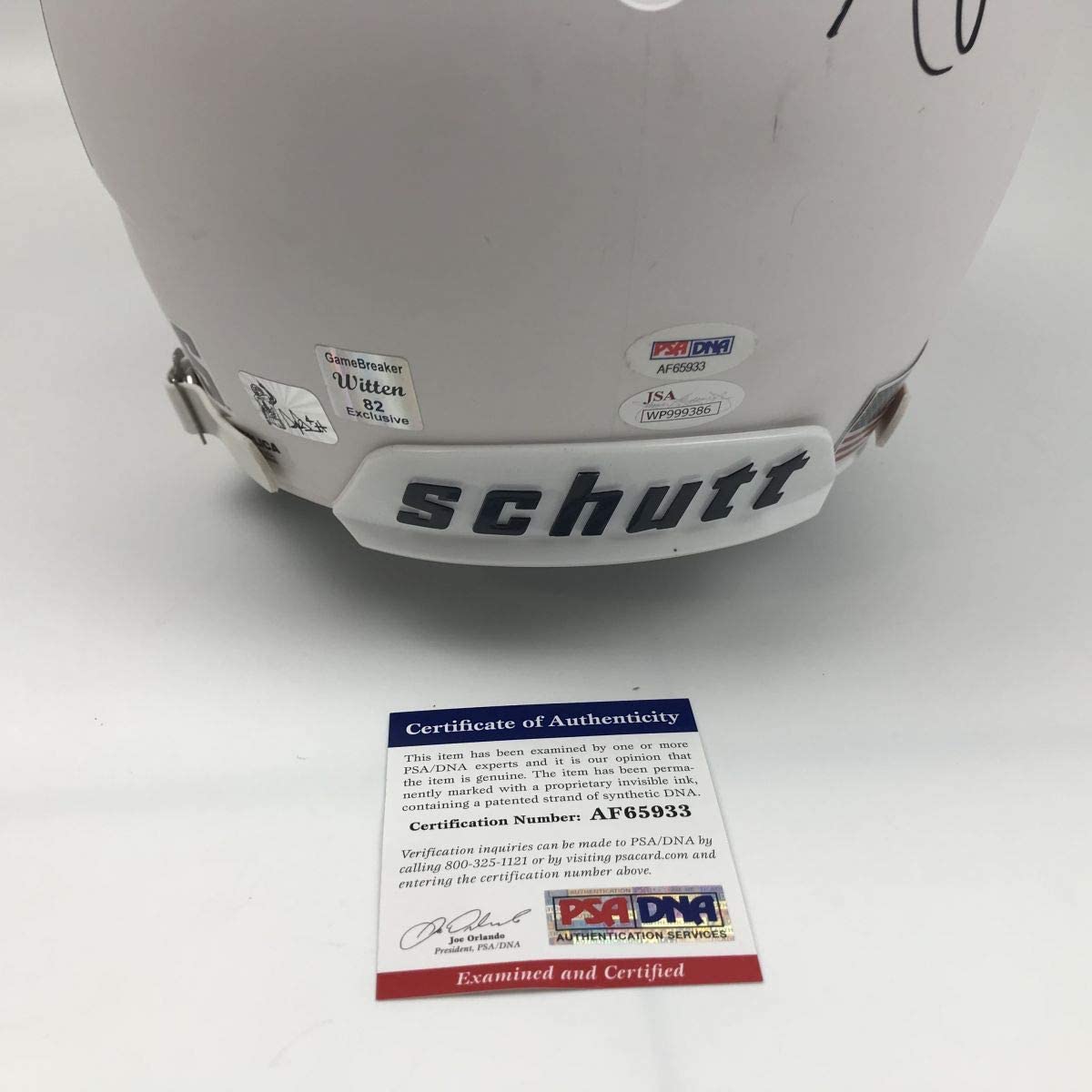 Autographed/Signed Dak Prescott & Jason Witten Dallas Cowboys Full Size FS F/S Replica Football Helmet PSA/DNA COA