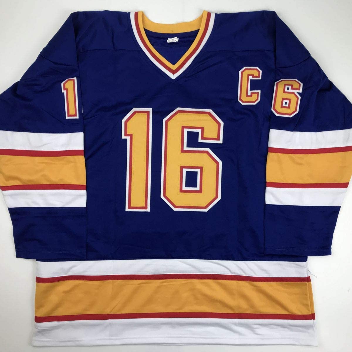 Autographed/Signed Brett Hull St. Louis Blue Hockey Jersey Beckett BAS COA