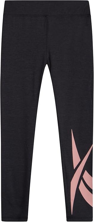 Reebok Girls' Leggings - Stretchy Cotton Spandex Athletic Tights Yoga Pants - Active Pants Stretchy Leggings for Kids (7-12)