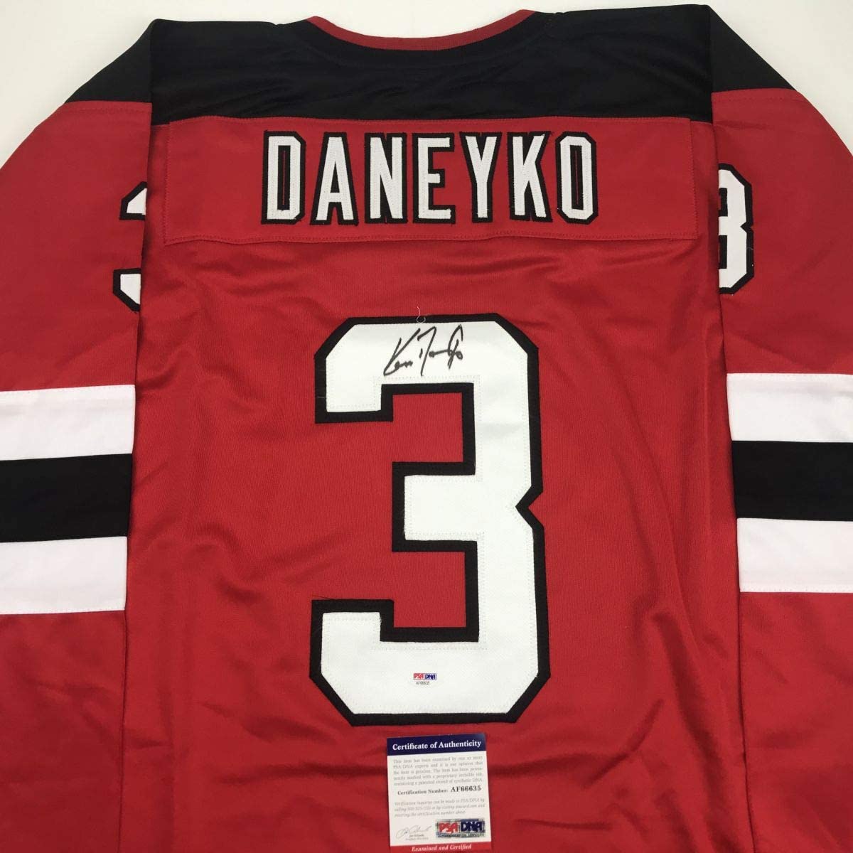 Autographed/Signed Ken Daneyko New Jersey Red Hockey Jersey PSA/DNA COA
