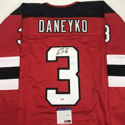 Autographed/Signed Ken Daneyko New Jersey Red Hockey Jersey PSA/DNA COA
