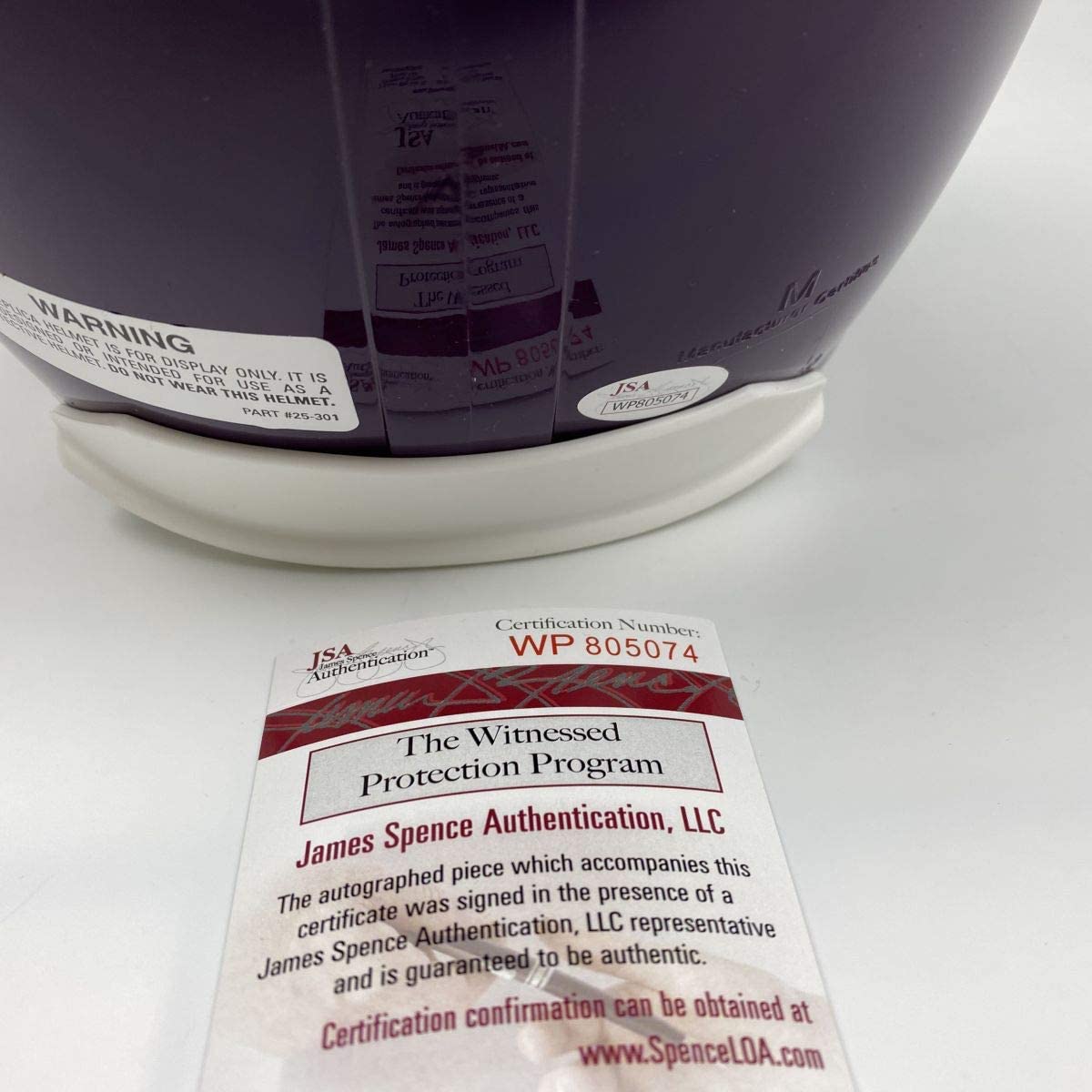 Autographed/Signed Fran Tarkenton HOF 86 Minnesota Vikings Full Size FS F/S Replica Football Helmet JSA COA