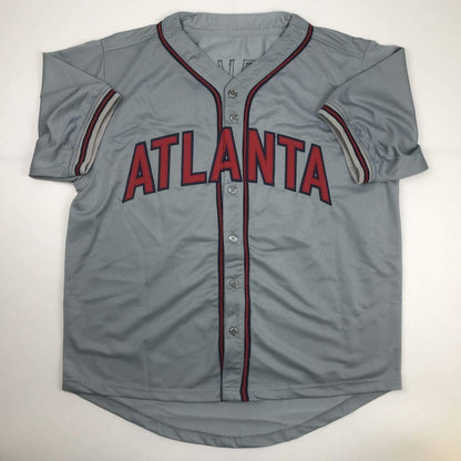 Autographed/Signed Tom Glavine Atlanta Grey Baseball Jersey JSA COA