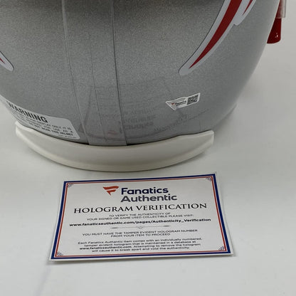 Autographed/Signed Tom Brady New England Patriots Full Size FS F/S Replica Football Helmet Fanatics COA
