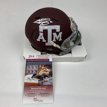 Autographed/Signed Johnny Manziel Texas A&M Aggies College Football Mini Helmet JSA COA
