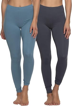 Felina Velvety Super Soft Lightweight Leggings 2-Pack - for Women - Yoga Pants, Workout Clothes