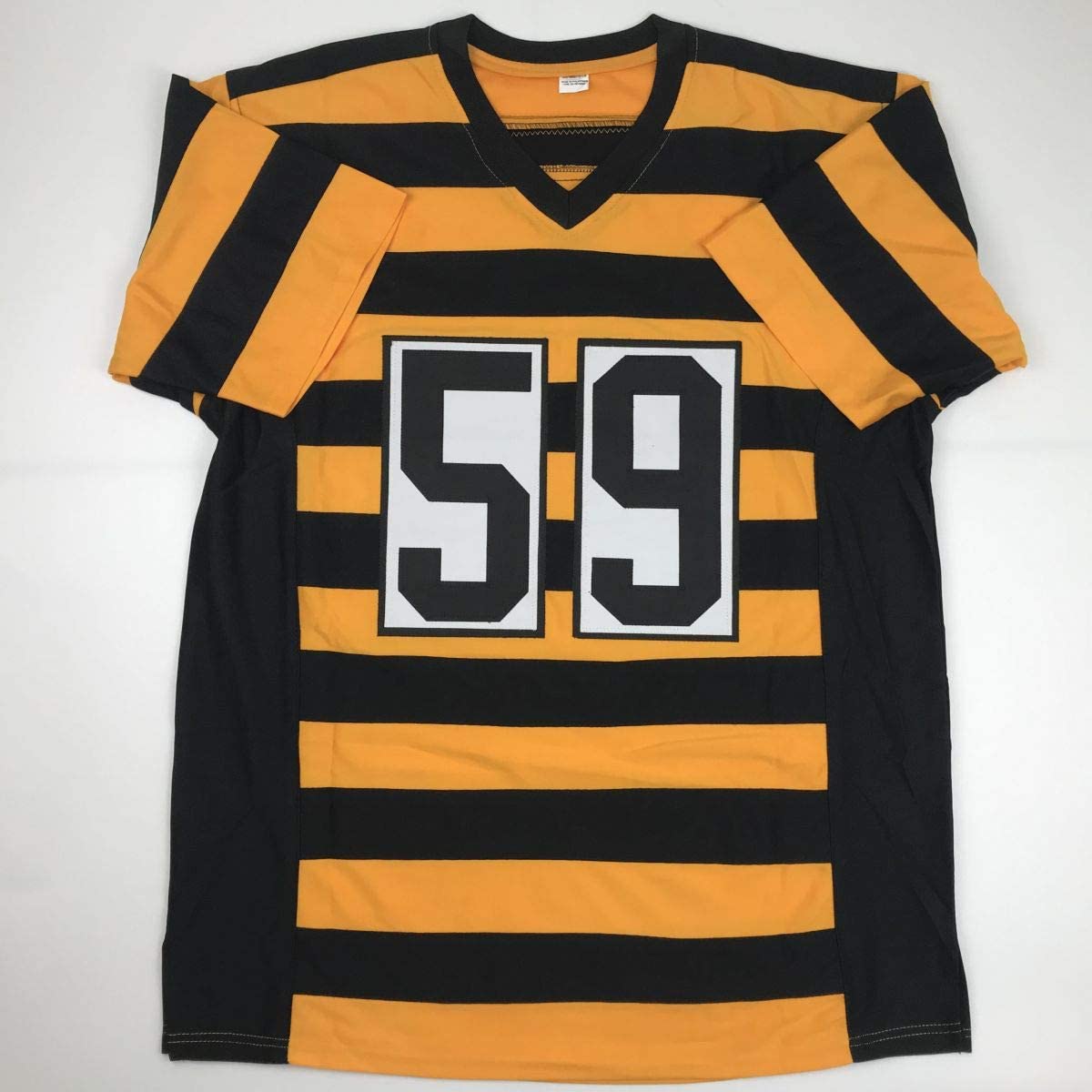 Autographed/Signed Jack Ham HOF 88 Pittsburgh Bumble Bee Football Jersey JSA COA