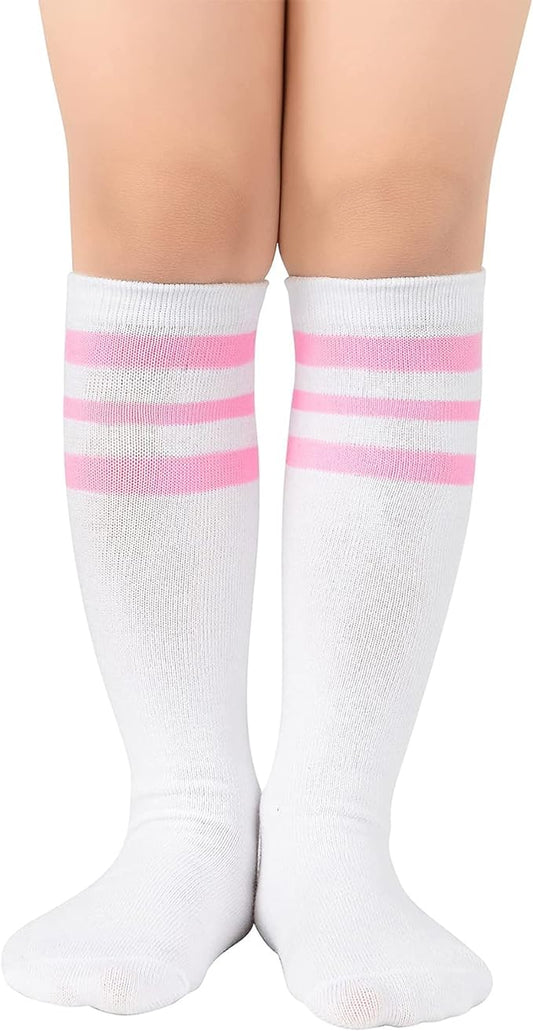 Durio Kids Soccer Socks Soft Cotton Toddler Soccer Socks for Boys and Girls Knee High Sports Tube Socks