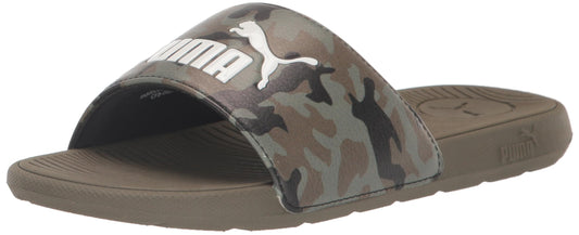PUMA Cool Cat 2.0 Camo Sneaker, Dark Olive Olive White, 5 US Unisex Big Kid