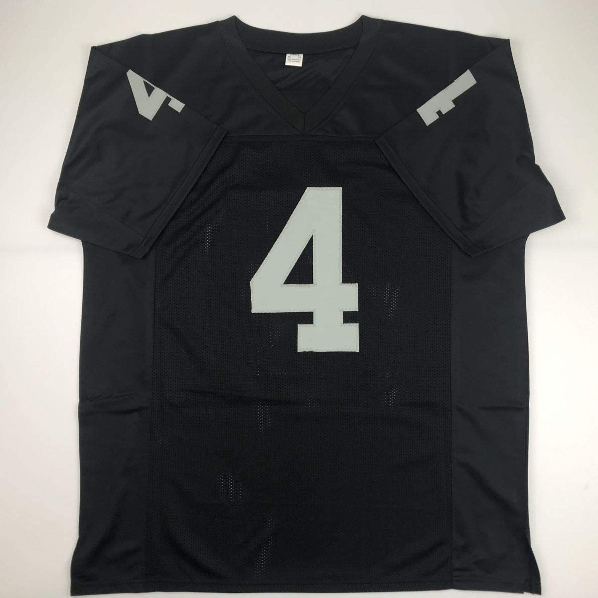 Autographed/Signed Derek Carr Oakland Black Football Jersey Beckett BAS COA