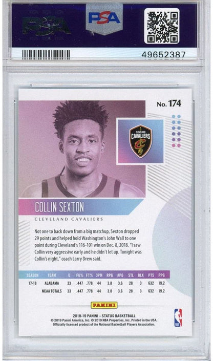 Graded 2018-19 Panini Status Collin Sexton #174 Purple Rookie RC Basketball Card PSA 10 Gem Mint