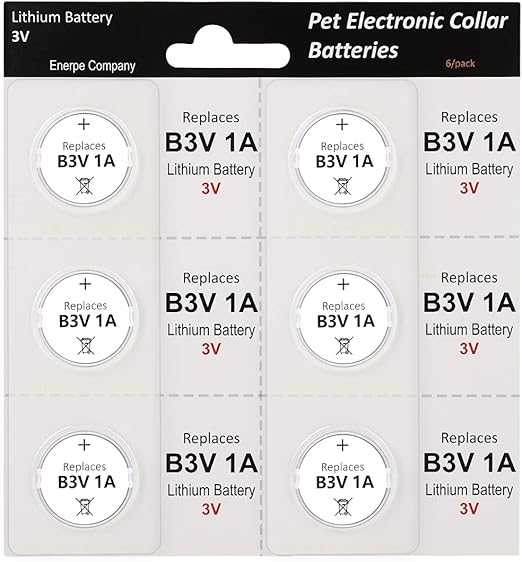B3V 1A Replacement Battery High Capacity Compatible with High Tech Electronic Collars of MS-4 and MS-5 Pack of 6