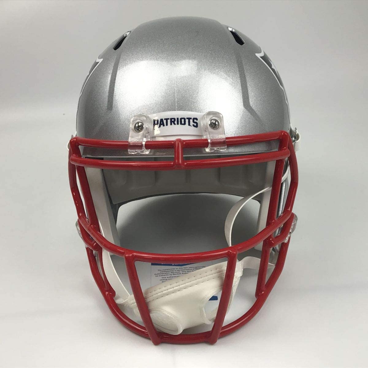 Autographed/Signed Julian Edelman New England Patriots Full Size FS F/S Replica Football Helmet Beckett BAS COA