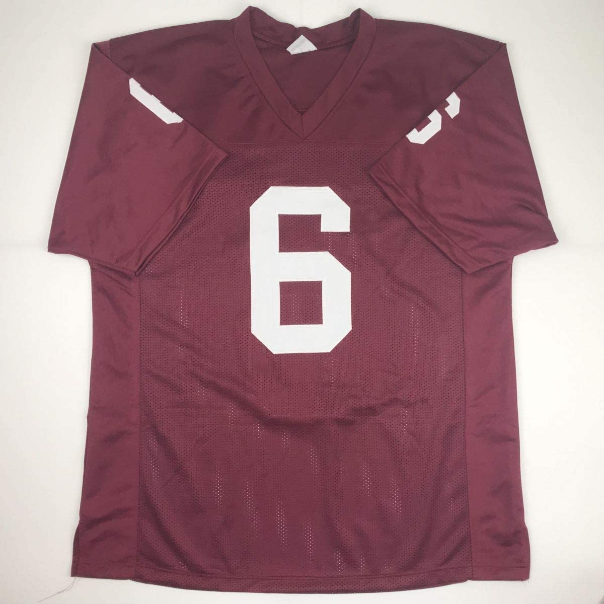 Autographed/Signed Baker Mayfield Oklahoma Crimson College Football Jersey Beckett BAS COA