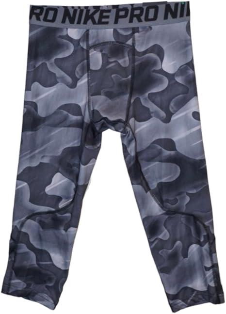 Nike Pro Boys Camo Print Tights 3/4 Length Large Black/Gray