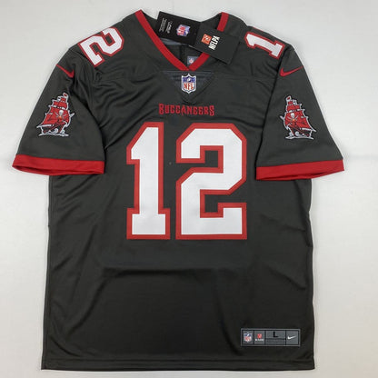 Autographed/Signed Tom Brady Tampa Bay Buccaneers Pewter Grey Authentic Nike Limited Football Jersey Fanatics COA