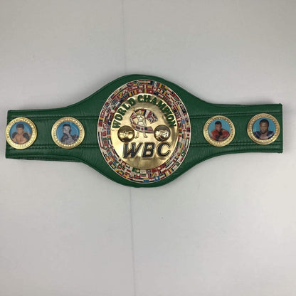 Autographed/Signed George Foreman WBC Green Boxing Replica Championship Belt JSA COA