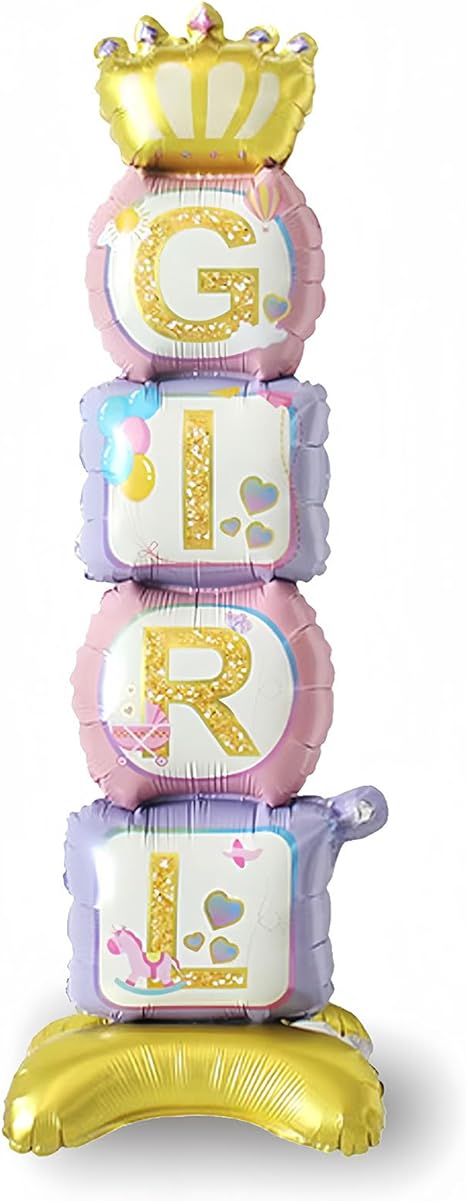 BELSITA Baby Girl Balloons Baby Shower Balloons Decorations for Girl 42In x 13In Standing Balloons Its A Girl Balloon Pink Girl Letter Crown Foil Balloons for Baby Shower Decor Birthday Decor