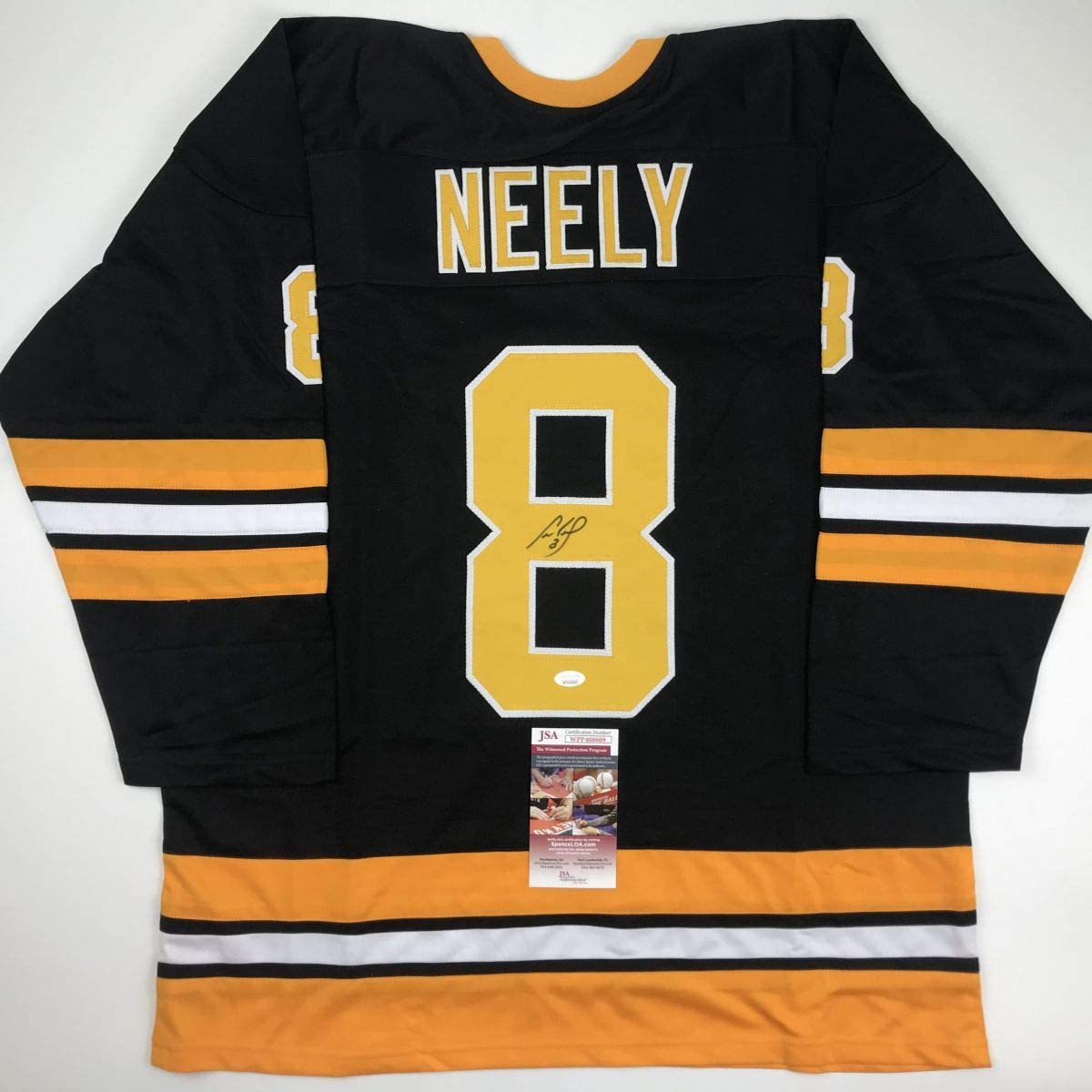 Autographed/Signed Cam Neely Boston Black Hockey Jersey JSA COA