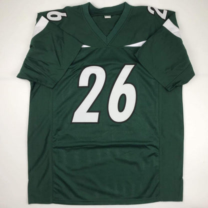 Autographed/Signed Le'Veon LeVeon Bell New York Green Football Jersey Beckett BAS COA