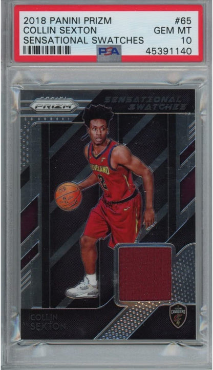Graded 2018-19 Panini Prizm Collin Sexton #65 Sensational Swatches Rookie RC Basketball Card PSA 10 Gem Mint