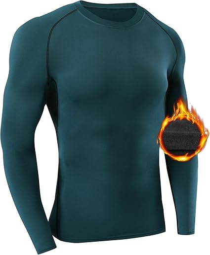 SILKWORLD Men's Long-Sleeve Compression Shirt Base-Layer Running Top