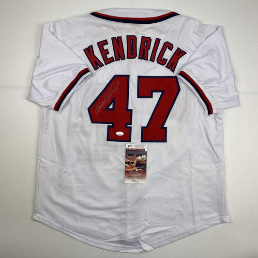 Autographed/Signed Howie Kendrick Washington White Baseball Jersey JSA COA