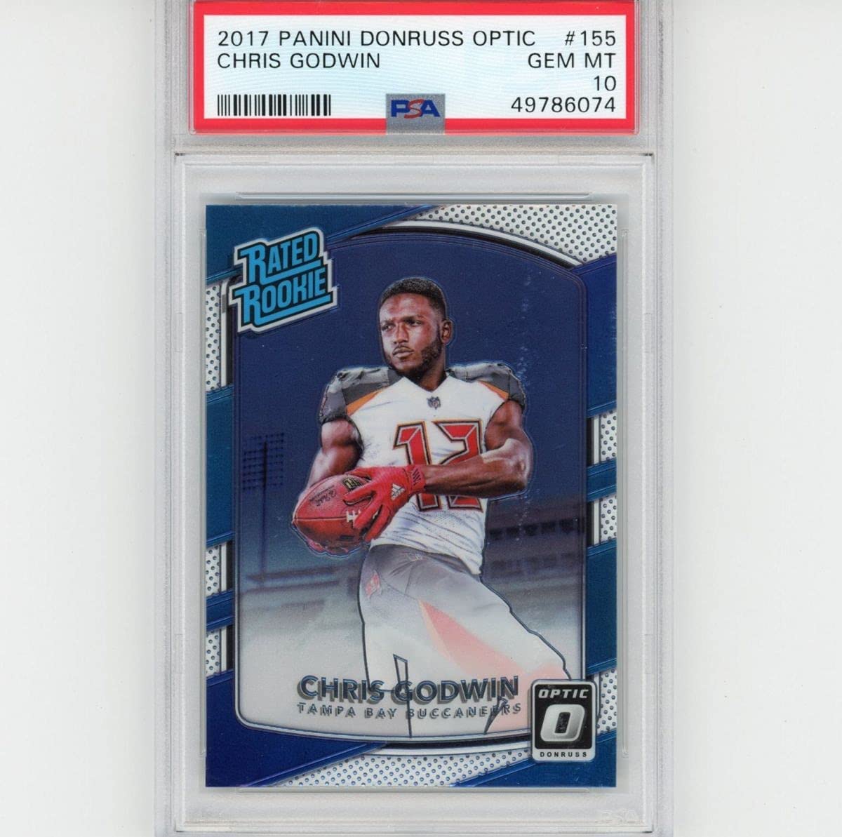 Graded 2017 Panini Donruss Optic Chris Godwin #155 Rated Rookie RC Football Card PSA 10 Gem Mint