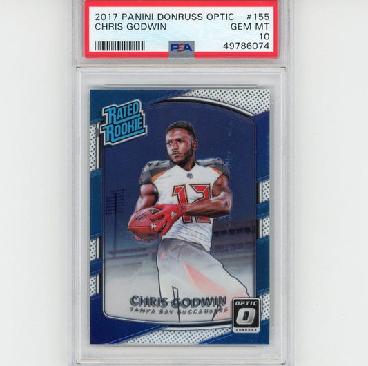 Graded 2017 Panini Donruss Optic Chris Godwin #155 Rated Rookie RC Football Card PSA 10 Gem Mint
