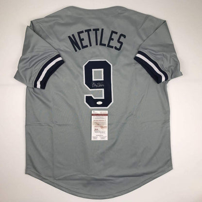 Autographed/Signed Graig Nettles New York Grey Baseball Jersey JSA COA