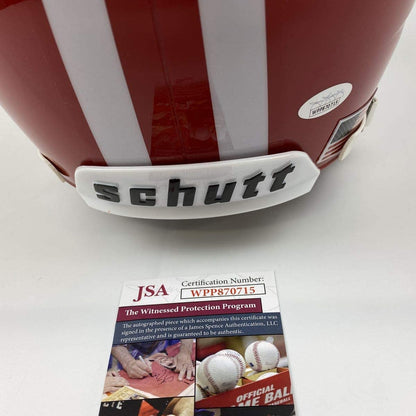 Autographed/Signed Ron Dayne 99 H Wisconsin Badgers Full Size FS F/S Replica College Football Helmet JSA COA