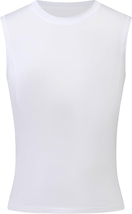 Youth Boys Compression Sleeveless Shirt Undershirts Workout Base Layer Vest Quick Dry Soccer Shirts