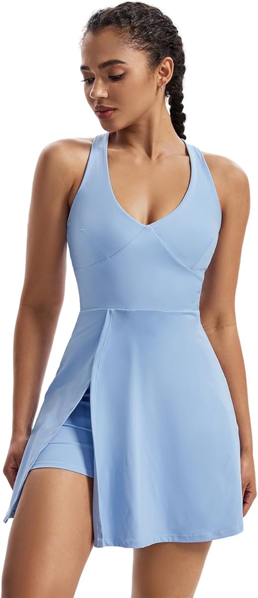 Blaosn Flowy Athletic Dress Workout Tennis Golf Dresses for Women with Shorts Pockets Cute Casual Clothes Summer Outfits
