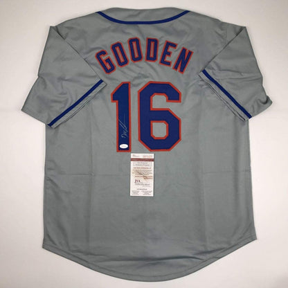 Autographed/Signed Dwight Doc Gooden New York Grey Baseball Jersey JSA COA