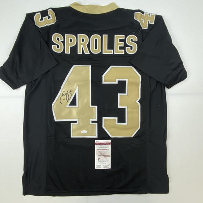 Autographed/Signed Darren Sproles New Orleans Black Football Jersey JSA COA