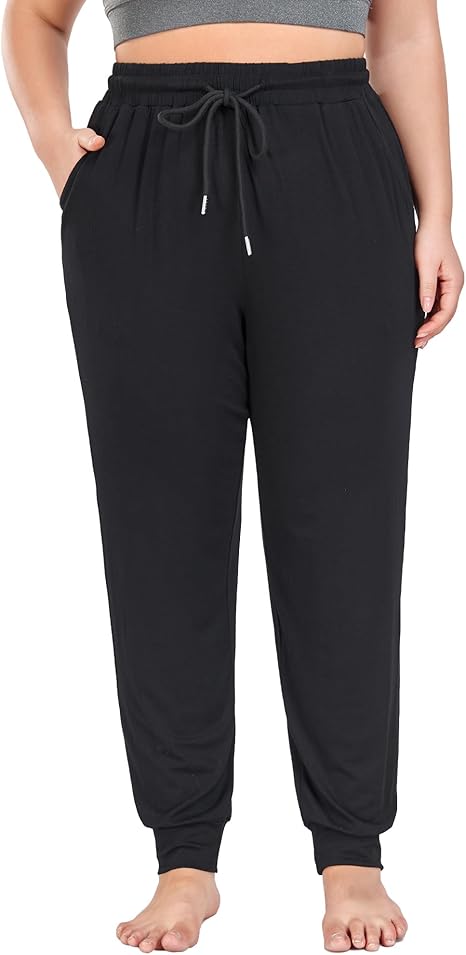 COOTRY Women's Plus Size Lounge Yoga Pants Loose Comfy Casual Joggers Drawstring with Pockets