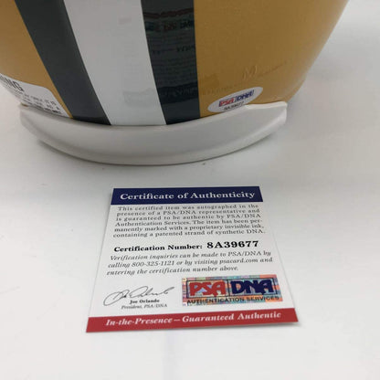 Autographed/Signed Nick Collins Green Bay Packers Yellow Stat Full Size FS F/S Replica Football Helmet PSA/DNA COA