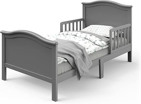 Child Craft Camden Toddler Bed for Kids with Guard Rails, Low to Ground Design, Made of Pinewood, Featuring Clean Lines to Match Any D�©cor (Cool Gray)