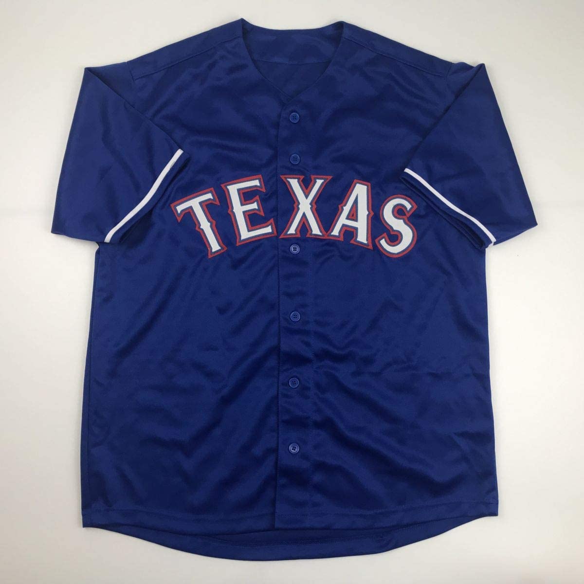 Autographed/Signed Ivan Pudge Rodriguez Texas Blue Baseball Jersey PSA/DNA COA Holo Only