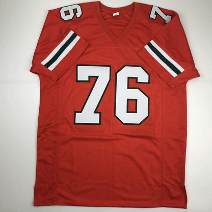 Autographed/Signed Warren Sapp Miami Orange Football Jersey JSA COA