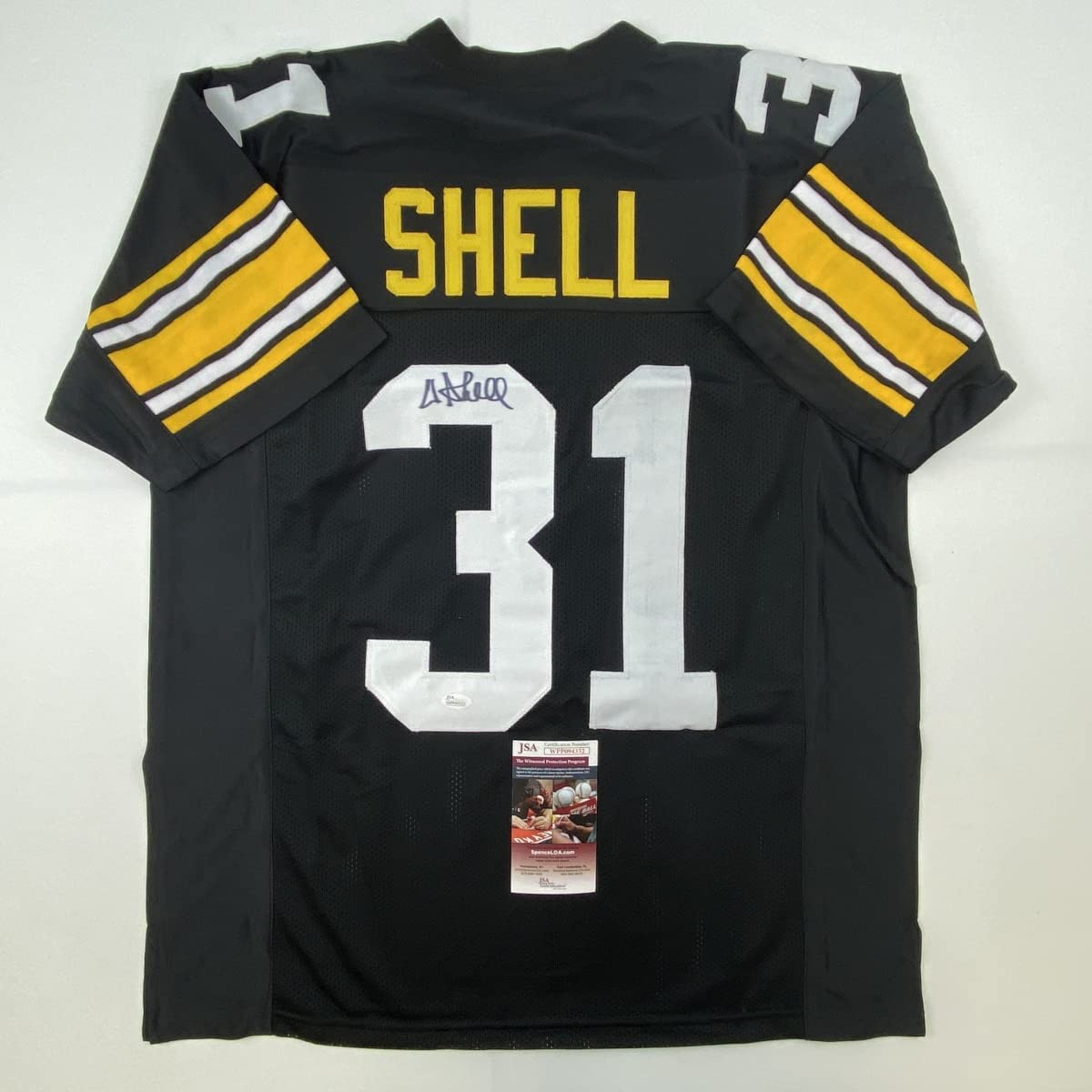 Autographed/Signed Donnie Shell Pittsburgh Black Football Jersey JSA COA