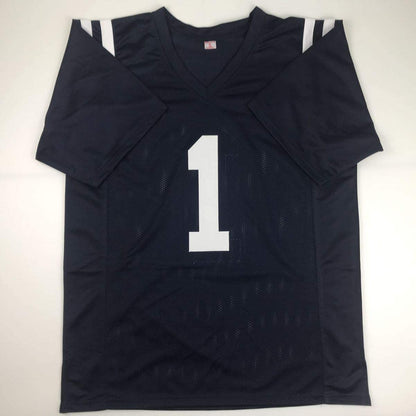 Autographed/Signed AJ A.J. Brown Ole Miss Blue College Football Jersey JSA COA