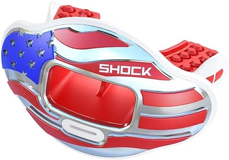 Shock Doctor Lip Guard, Adult and Youth Mouth Guard Football with Strap, Breathable Wide Opening Football Mouthpiece for Youth and Adults OSFA, Shock Doctor Mouth Guards, Max Airflow