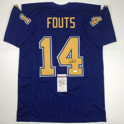 Autographed/Signed Dan Fouts San Diego Royal Blue Football Jersey JSA COA