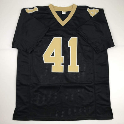 Autographed/Signed Alvin Kamara New Orleans Black Football Jersey Beckett BAS COA