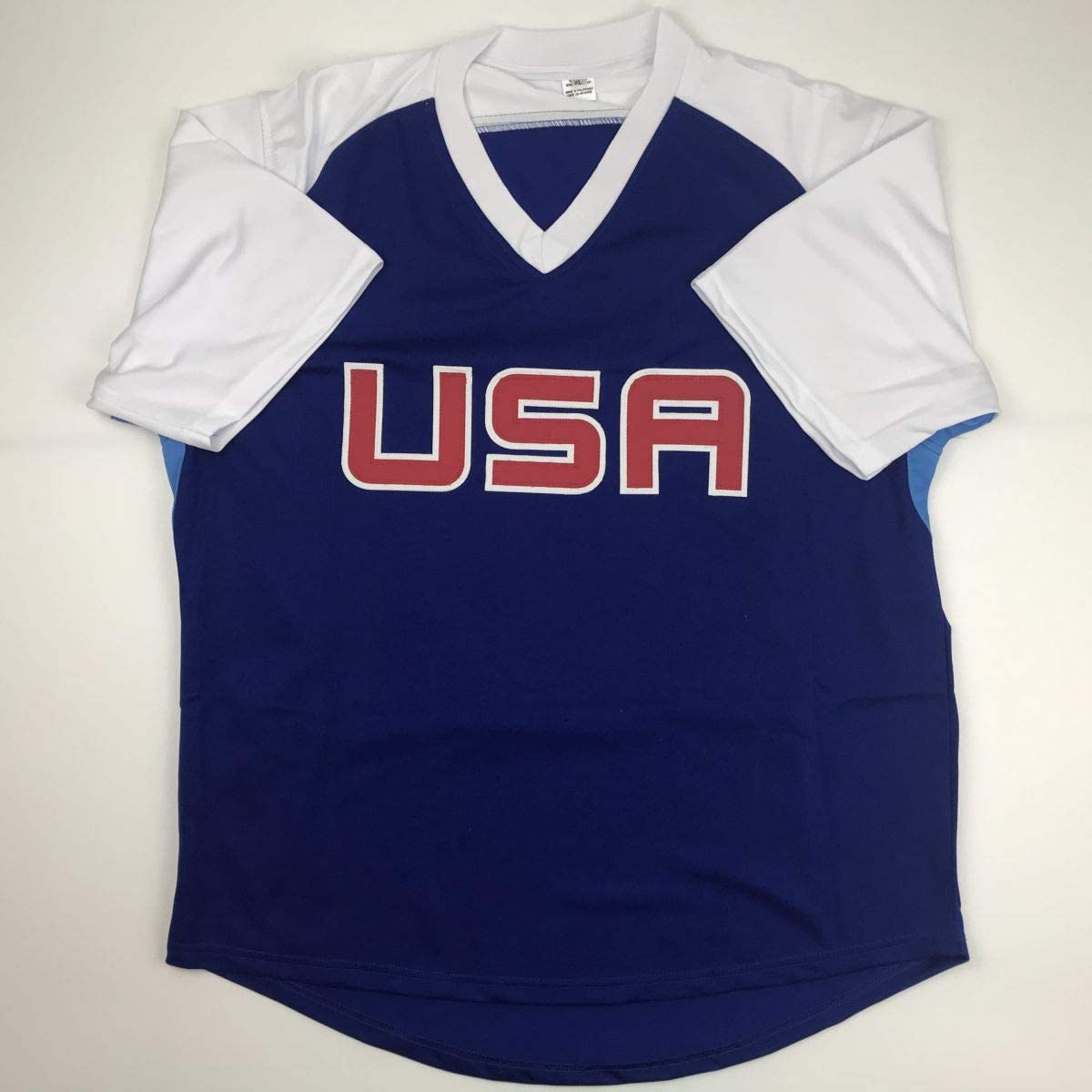 Autographed/Signed Jennie Finch USA Blue Team United States Softball Jersey JSA COA