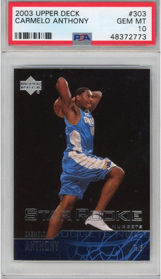 Graded 2003-04 Upper Deck UD Carmelo Anthony #303 Rookie RC Basketball Card PSA 10 Gem Mint